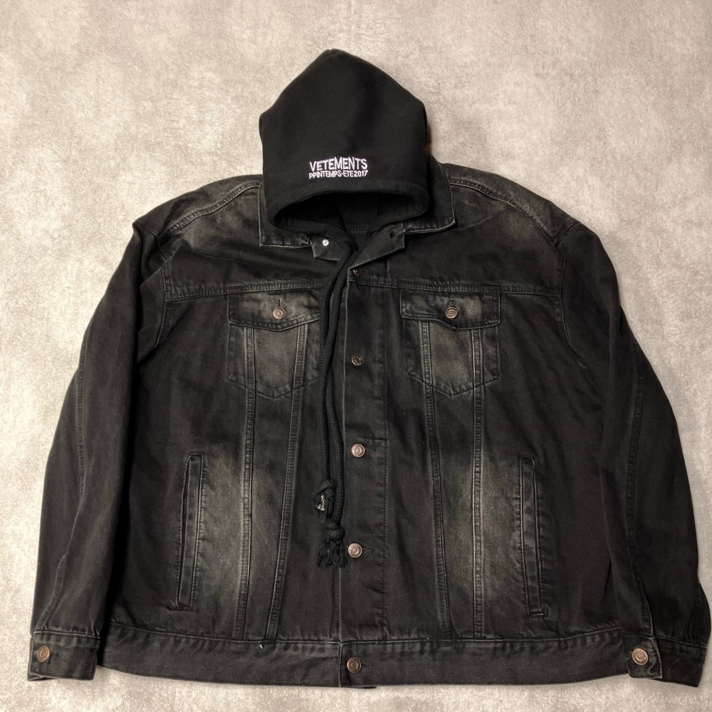 Vetements Denim Jacket Hoodie Printemps-Ete 2017 Demna Gvasalia Mens S